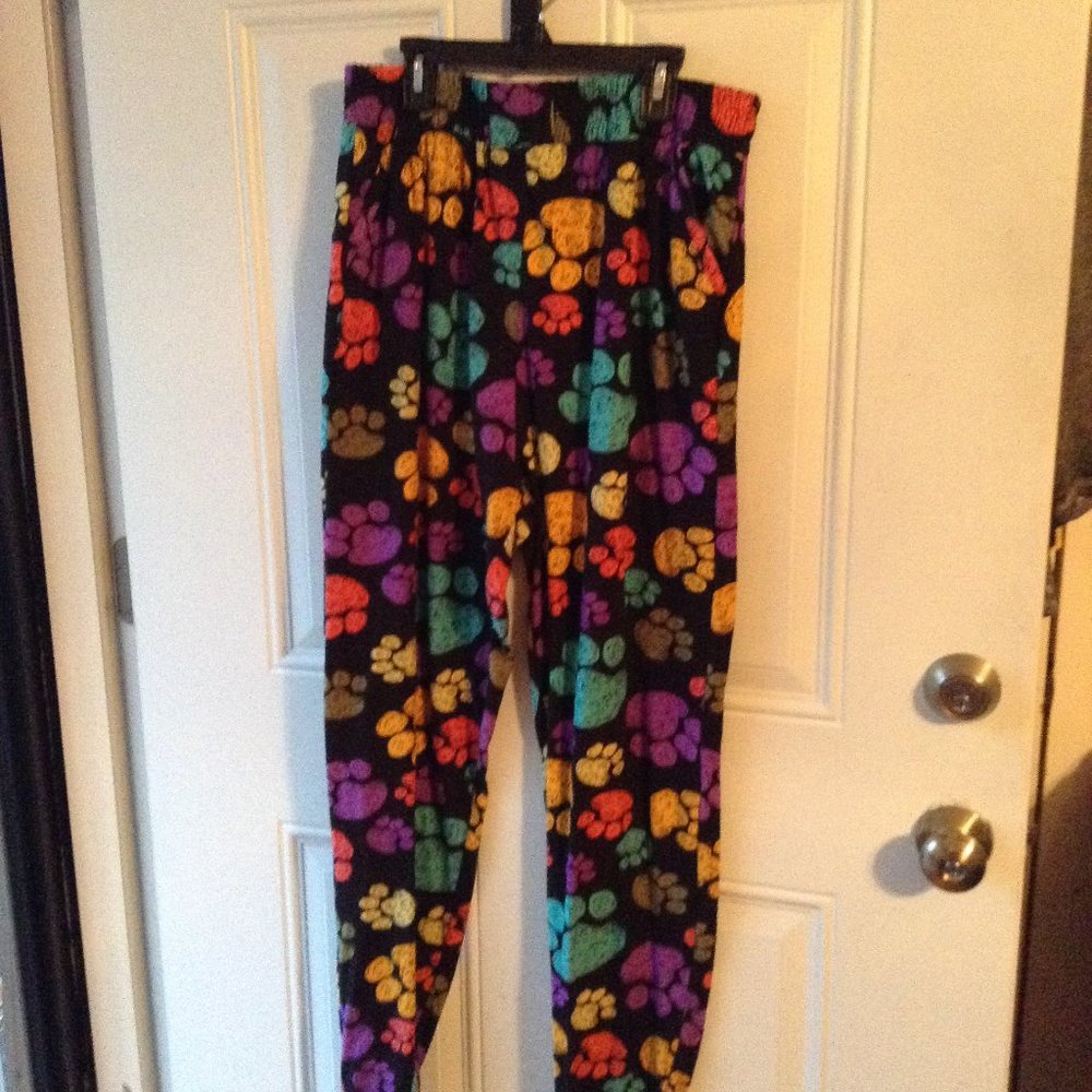 Women's Puppy Paw Print Joggers Size 2X